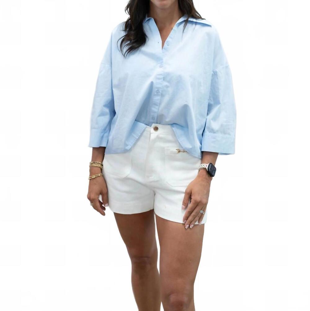 NEW ICHI luanne floaty top in blue